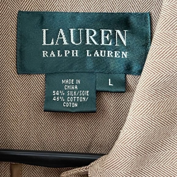 Ralph Lauren | Lightweight Silk Tan Jacket - Picture 10 of 12